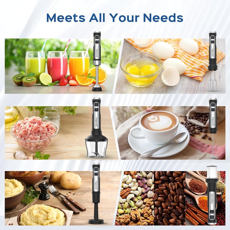 Gogocook خلاط غمر يدوي 8 في 1 خلاط كهربائي 1000 واط مع 21 سرعة ووضع توربو - Image 2